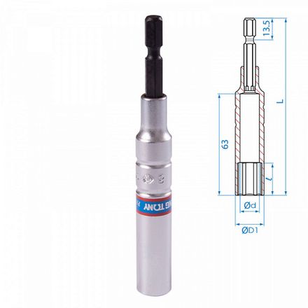 Цена на KING TONY (76C1108M) Головка для шуруповерта шестигранная 1/4", 8 мм, L = 110 мм