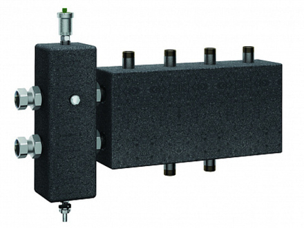 Блок: гидрострелка 1 1/4" и коллектор 1”(НР) для ГБМ (3+1)