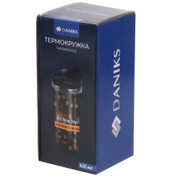 Термокружка пластик, 0.42 л, Daniks, 365 дней, FD-06-12