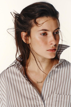 ZARA РУБАШКА ОВЕРСАЙЗ В ПОЛОСКУ С РУКАВАМИ «ЛЕТУЧАЯ МЫШЬ», КОРИЧНЕВЫЙ/БЕЛЫЙ