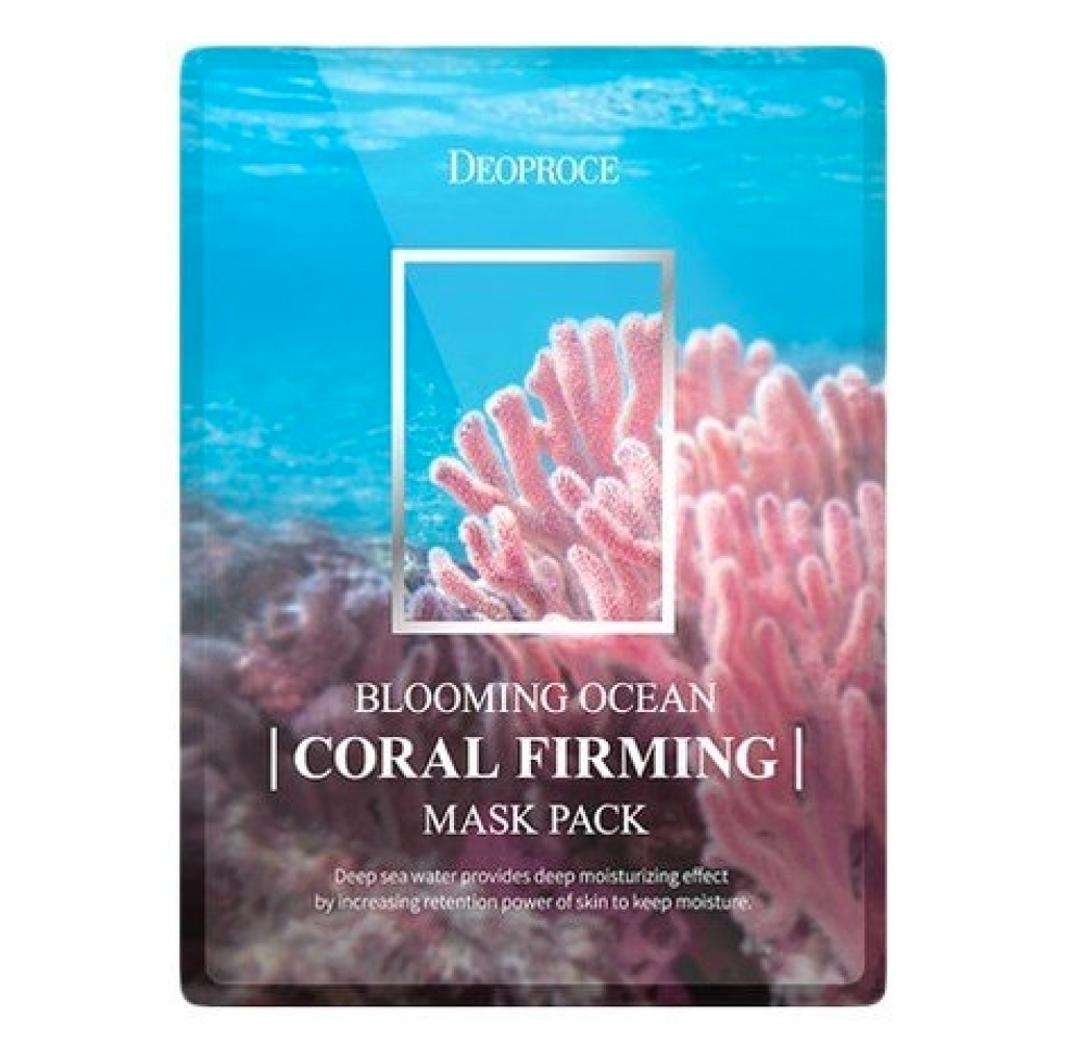 Тканевая маска на основе цветущего коралла DEOPROCE BLOOMING OCEAN CORAL FIRMING MASK