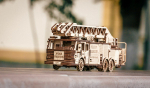 Пожарная машина выдвижной вращающейся лестницей от EWA - Fire Truck, Деревянный конструктор, сборная модель, 3D пазл
