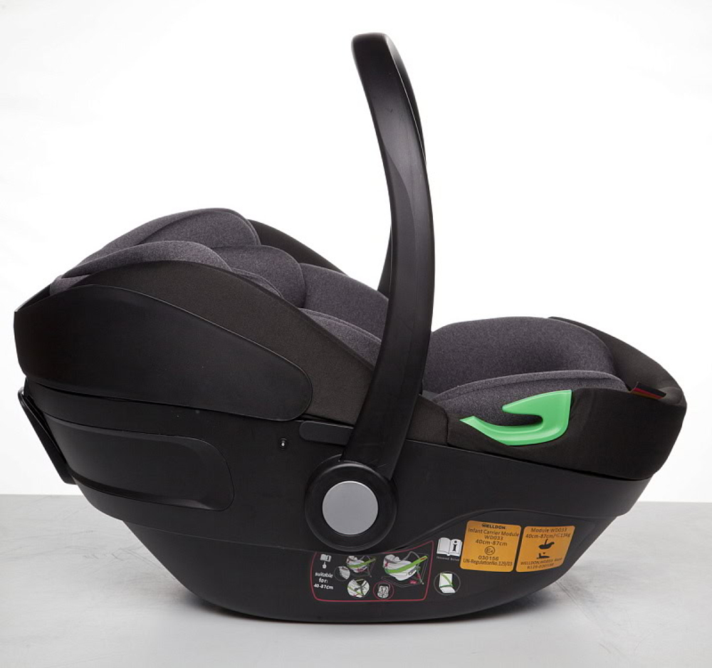 Детская коляска Peppy Monaco Thermo 3 в 1 с автокреслом First Black