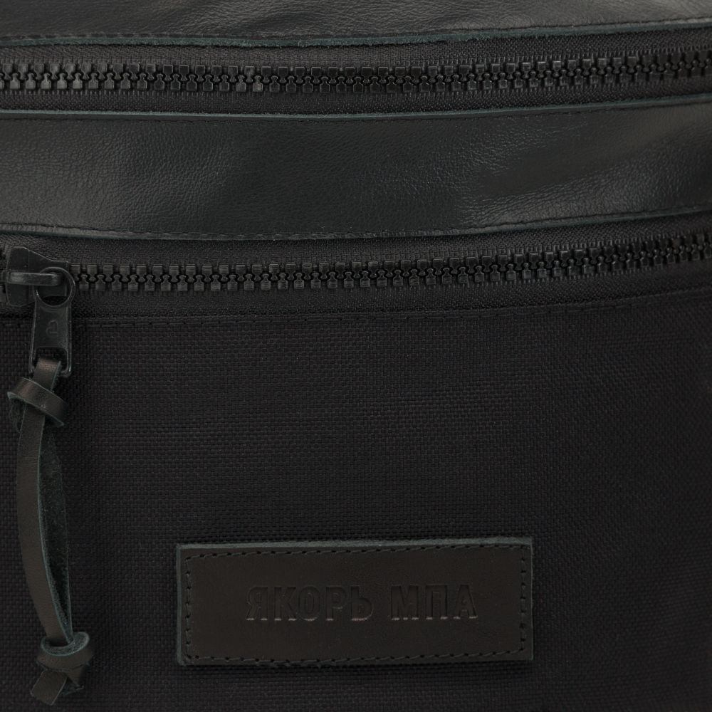 Сумка поясная Якорь Старший Буксир ВС Черный Нейлон/Кожа