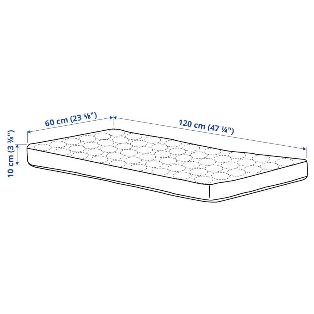 Матрас для детской кроватки - HIMLAVALV 3D IKEA/ ХИМЛАВАЛВЕТ 3Д ИКЕА, 120х60 см, белый