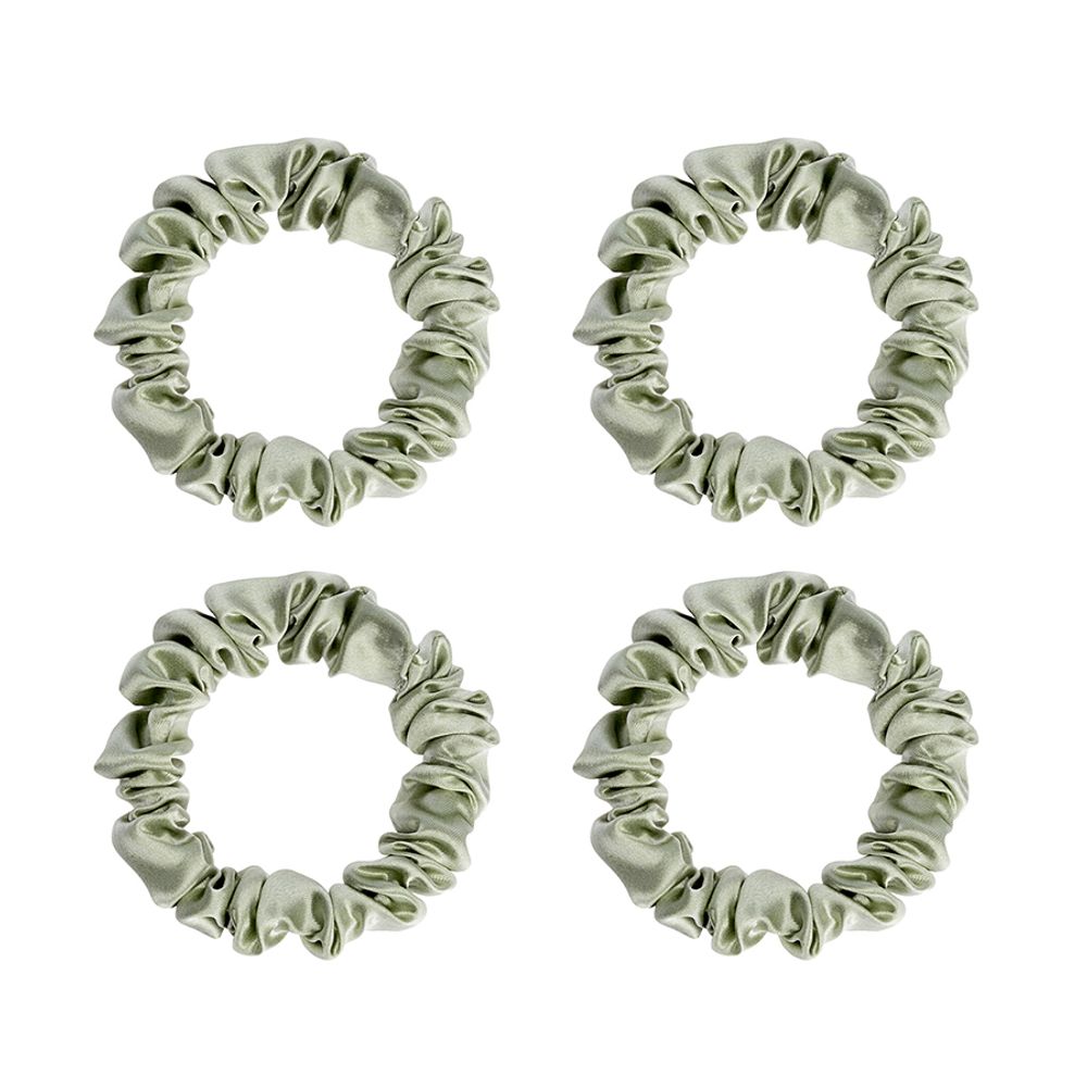 Набор из 4 шелковых резинок для волос мятного цвета из коллекции Essential