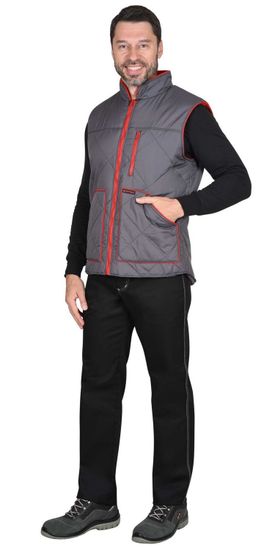 Жилет утепленный "Сириус-Европа" (серый/красный)