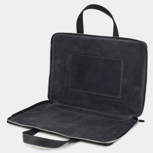 Сумка для MacBook Pro 13 - 14 из кожи теленка, черного цвета