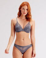 Кружевной бюстгальтер на косточках Botanical Lace (Размер: 34B) (Цвет: серый)