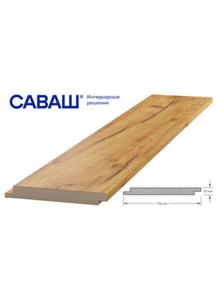 Модульная стеновая панель Дуб Крафт Золотой, 2800*116*10 мм