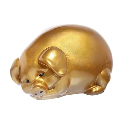 Копилка из гипса «Свинка большая» 20*34см золото