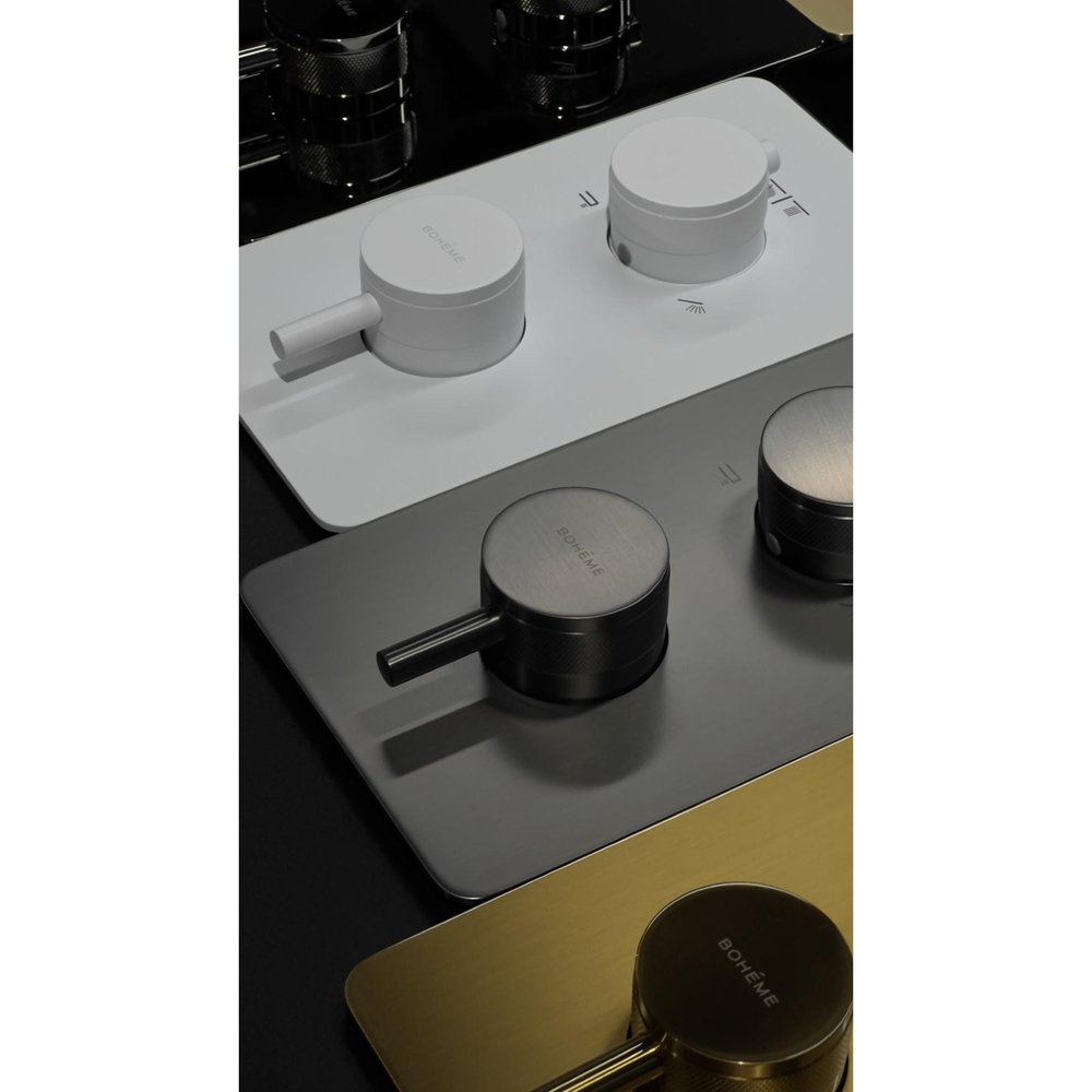 Встраиваемый смеситель для душа и ванны с термостатом двухпроходной Boheme CELL 134-2-MW MATT WHITE