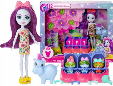 Кукла Enchantimals Mattel - Набор Baby Best Friends с куклой, фигуркой бегемота и сюрпризами HNW97