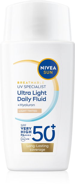 NIVEA SUN Ultra Light - Легкий тонирующий флюид SPF 50+ оттенок Light, 40 ml