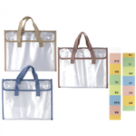 Папка-картотека с ручками Alingar, A4, 260х330 мм, горизонтальная, на кнопках, 470 мкм, 13 отделений, прозрачная, глянец, ассорти