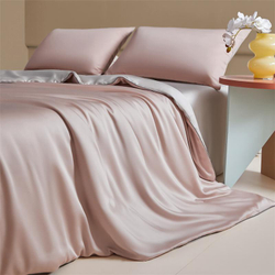 ZEPHYR HOME Двуспалка Тенсель с одеялом однотонный Пудровый с серым