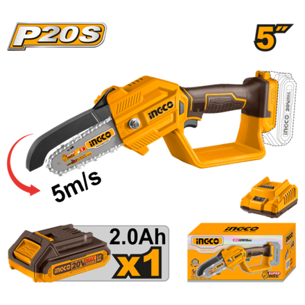Аккумуляторная цепная мини пила INGCO CGSLI20581 20 В