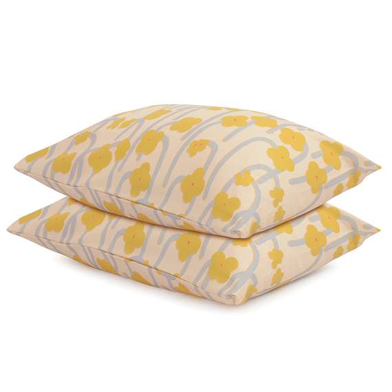 Набор из двух наволочек горчичного цвета с принтом &quot;Полярный цветок&quot;, Scandinavian Touch, 50х70 см