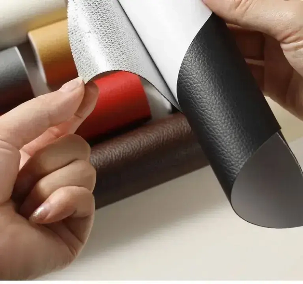 Пленка самоклеящаяся экокожа для мебели 35x100 см. наклейка на диван,субсидия на ремонт,Заплатка для ремонта кожи,коричневый.