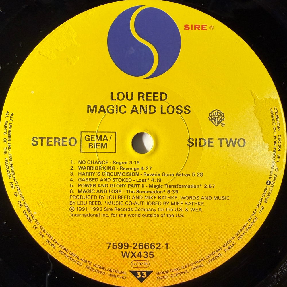 Lou Reed - Magic And Loss (Германия 1992г.)