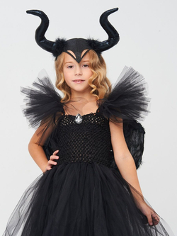 Костюм платье рога крылья Малефисента на Хэллоуин