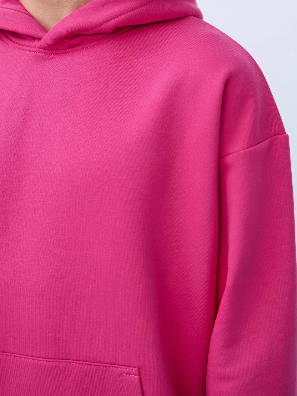 Худи оверсайз с начесом (малиновый)