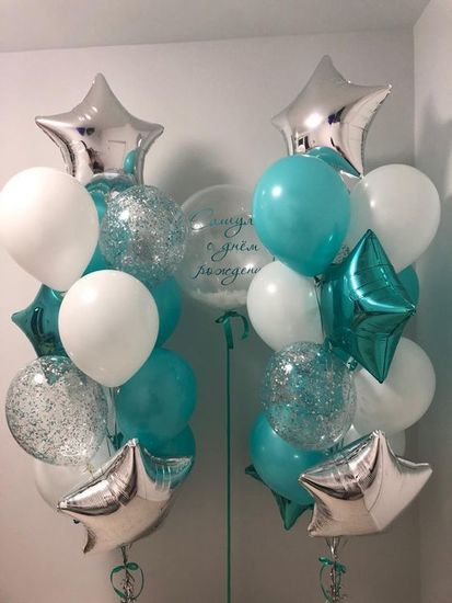 Фонтаны из шаров бирюза