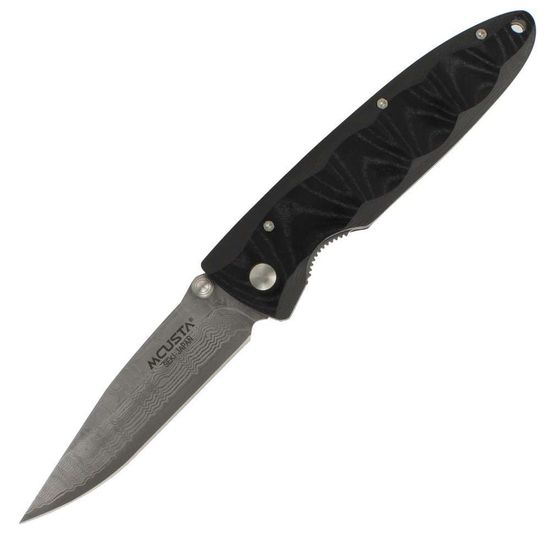 Складной нож Mcusta Damascus Basic Folder MC-0012D c клинком из стали VG-10 San Mai (Laminated Stainlesss Damascus) рукоять микарта