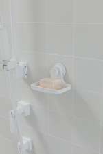 Мыльница для душа настенная flex белая