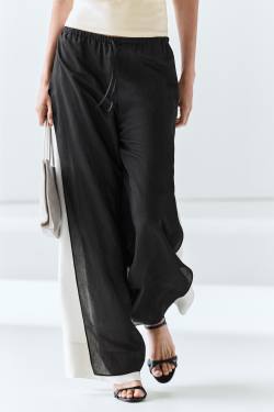 Massimo Dutti Струящиеся широкие брюки Total Look, черный