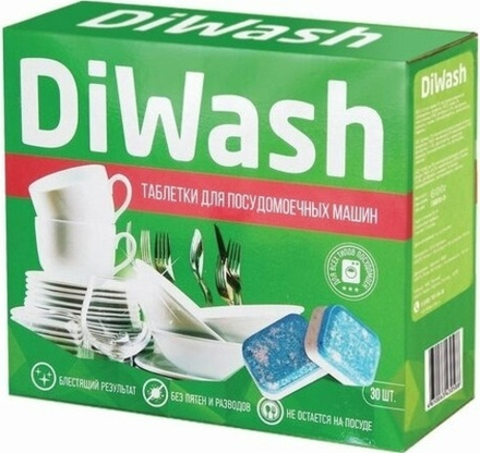 Diwash Таблетки для посудомоечных машин (раствор. оболочка) 30 шт *1* 12