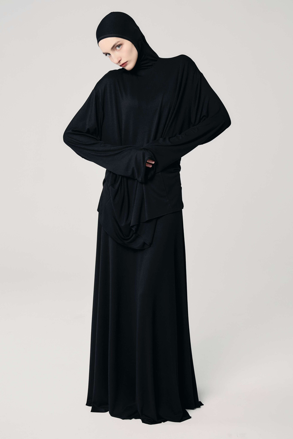 Юбка база широкая черная