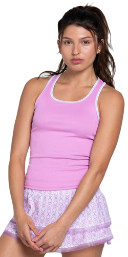 Женский топ теннисный Lucky in Love Mystic Petal Pink Rival Rib - Розовый