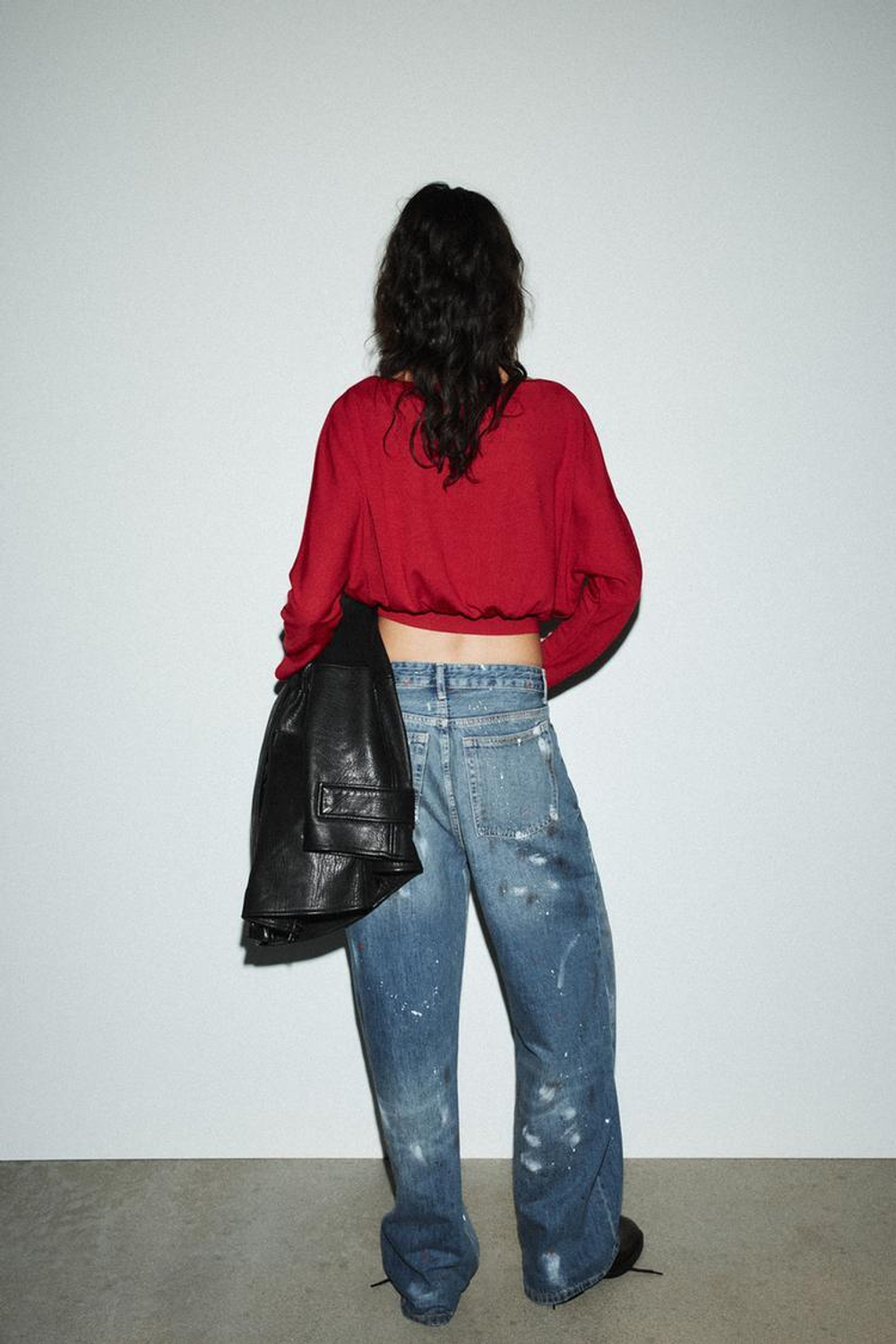 ZARA МЯГКИЙ СВИТЕР С ДЛИННЫМИ РУКАВАМИ, ТЕМНО-РОЗОВЫЙ