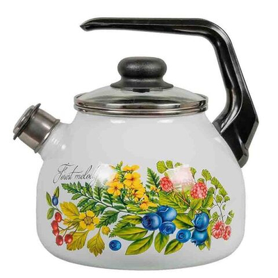 Чайник эмал, 3 л, свист, СтальЭмаль, Лесная мелодия, 4с209я