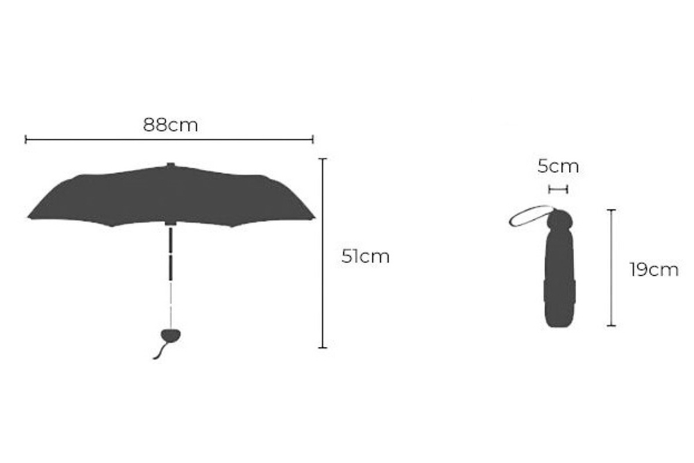 Зонт компактный в чехле RoadLike черный