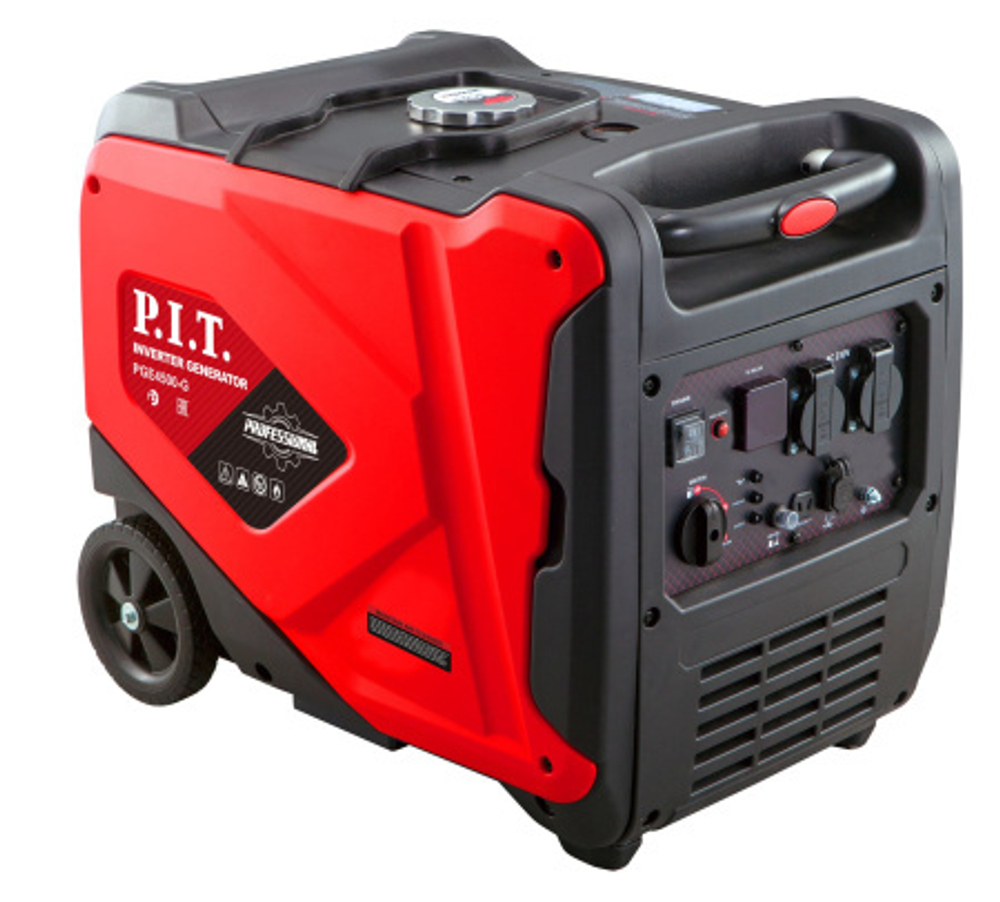Генератор бензиновый инверторный P.I.T. PGE4500-G (4,5/4,2 кВт, 236см?, 4 такт, 2х220В, 12В, 18,3А)