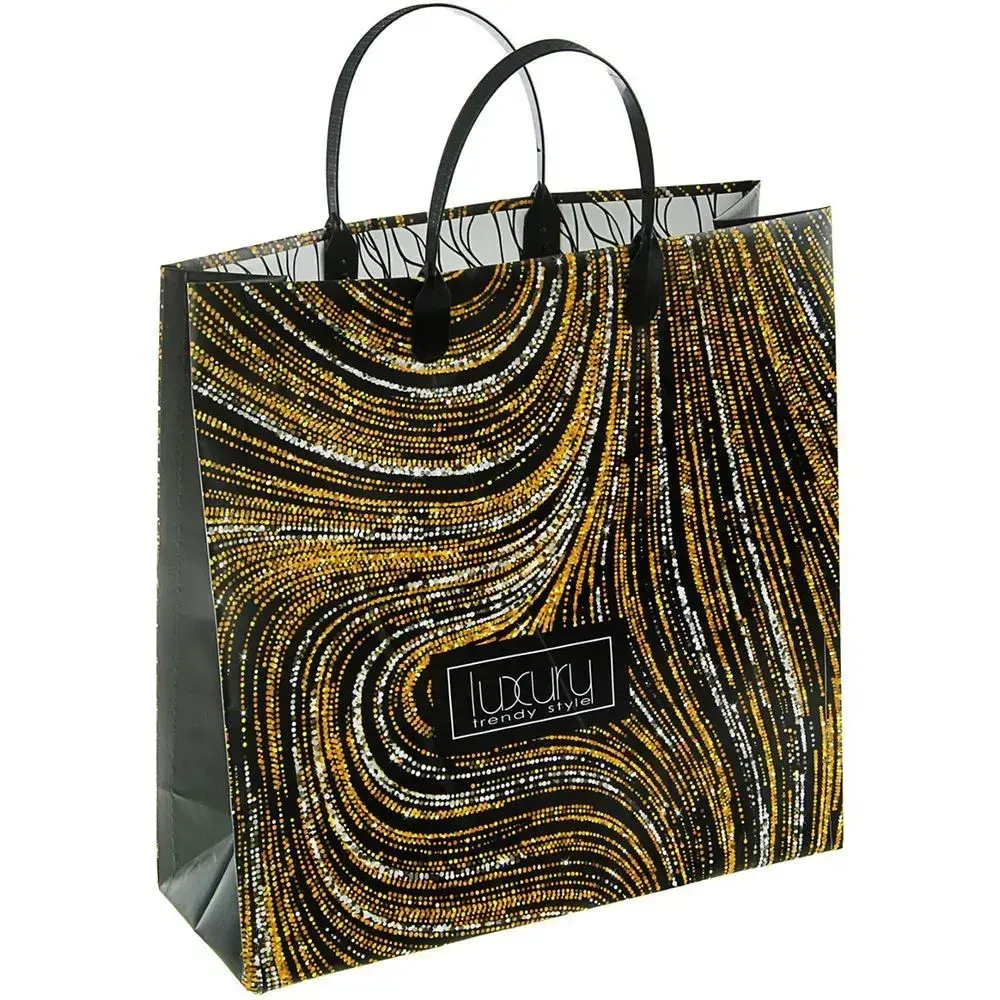 Подарочные пакеты 30+10из мягкого пластика (Интерпак) х10 (Лакшери) Россия