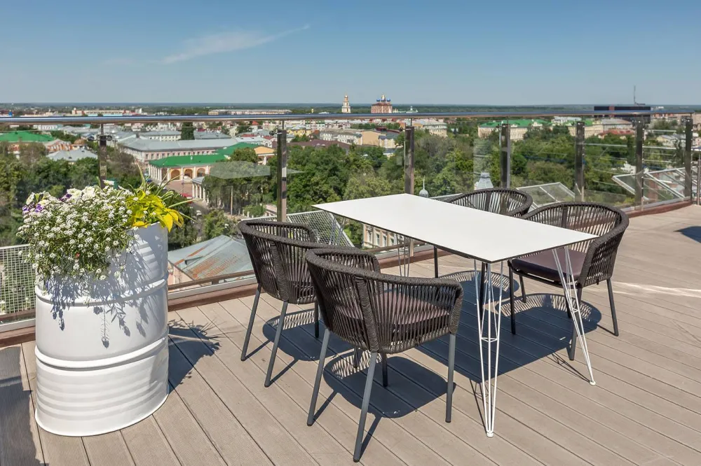 "Руссо" обеденный стол из HPL 150х80см, цвет "молочный"