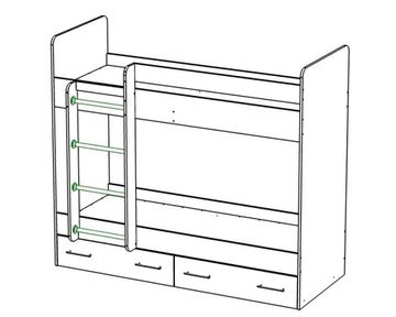 Кровать ЛАВОРО  2000-800 /2032*1704*952/ левая венге