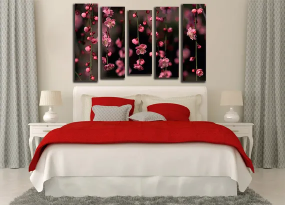 Модульная картина "Веточка сакуры"