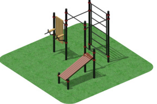 КОМПЛЕКС ВОРКАУТ ШВЕДСКАЯ СТЕНКА, НАКЛОННАЯ СКАМЬЯ ДЛЯ ПРЕССА, ТУРНИК И БРУСЬЯ.