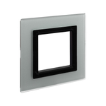 Рамка из натурального стекла, ,"Avanti", светло-серая, 1 пост (2 мод.)