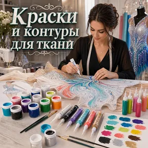 Краска для ткани и контуры для ткани