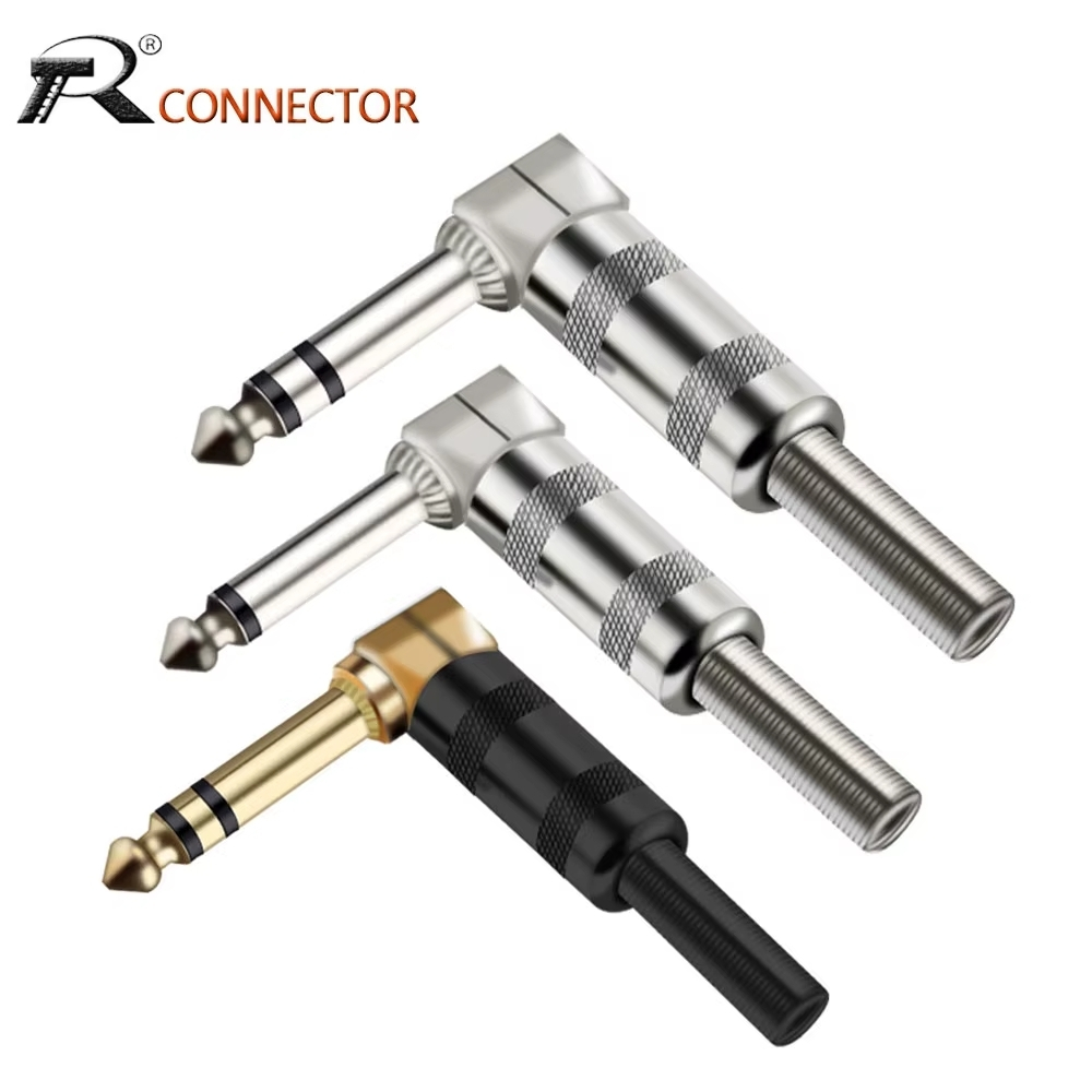 R CONNEKTOR разъем 6,35 мм 3-полюсный штекер (MAIL STEREO). позолоченный аудио разъем.