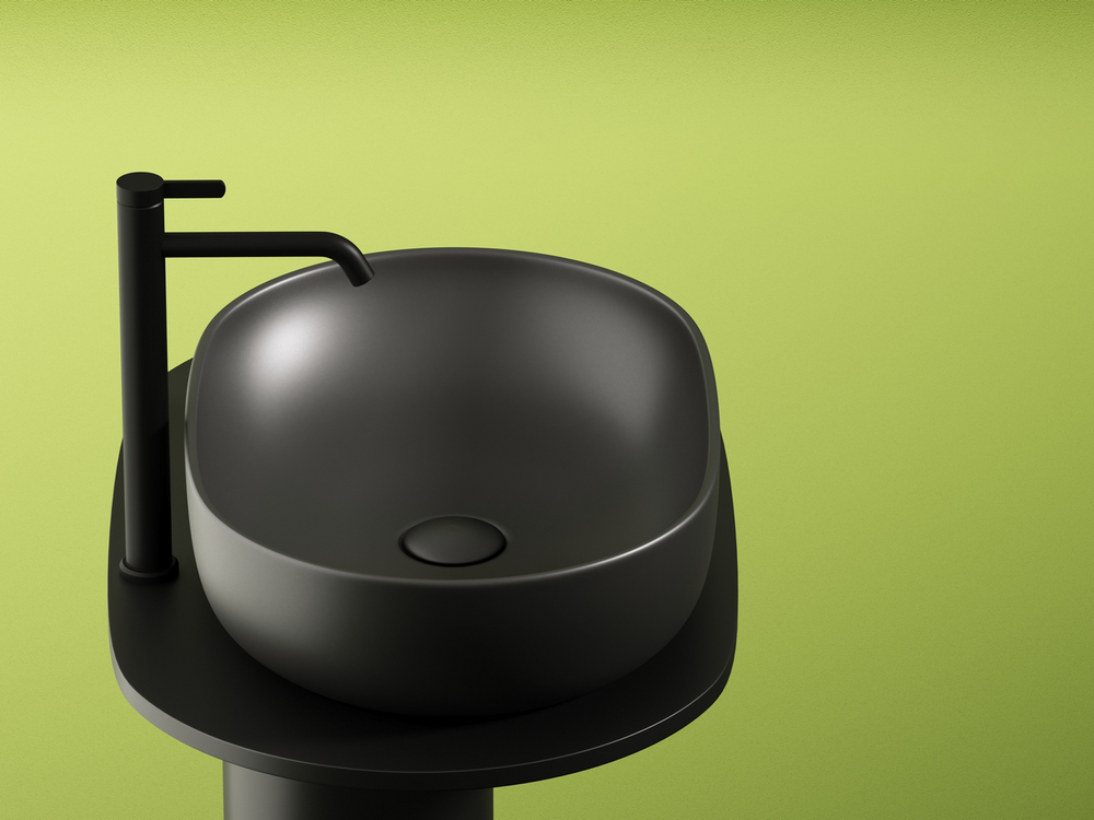 Умывальник чаша накладная овальная (цвет Темный Антрацит Матовый) Element 600x415x135мм