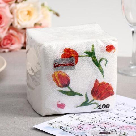 Гармония Салфетки 100 шт тюльпаны