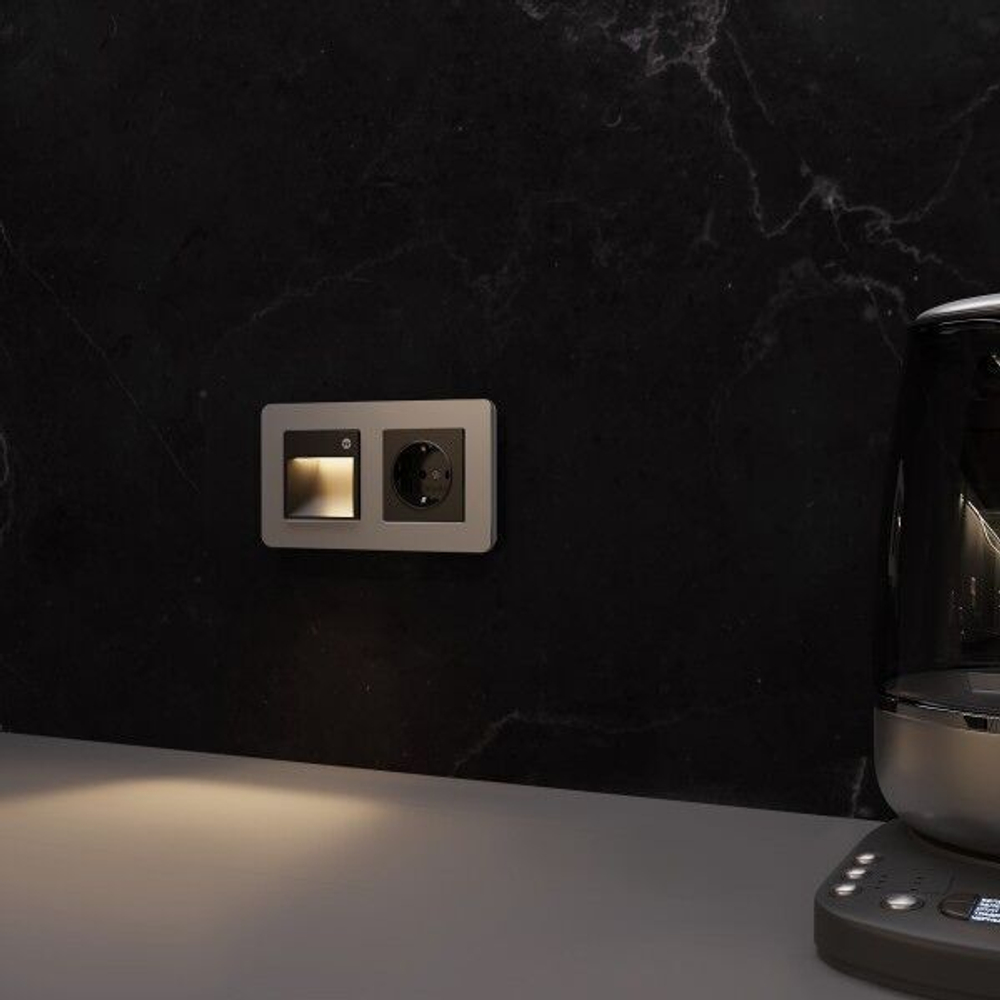 Встраиваемая LED подсветка три режима с датчиком движения (черный матовый)