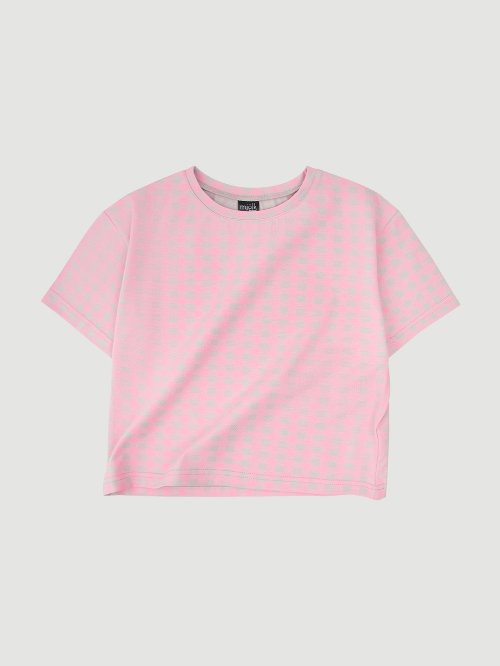 Футболка оверсайз Mjölk Клетка розовая, уценка