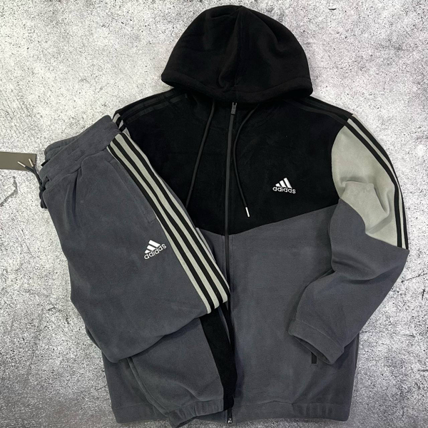 Костюм худи/брюки Adidas Fleece grey/black